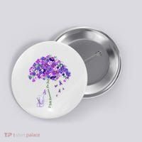 Elephant Alzheimers Flower Family Support Button thumb 0
