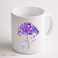 Elephant Alzheimers Flower Family Support Coffee Mug thumb 1