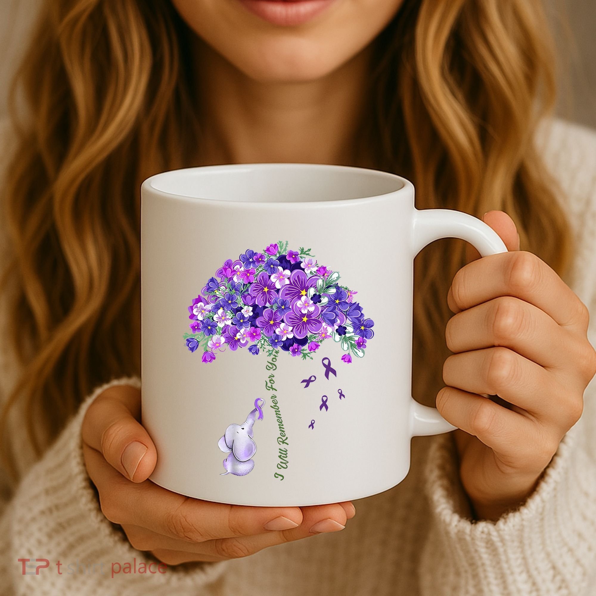 Elephant Alzheimers Flower Family Support Coffee Mug