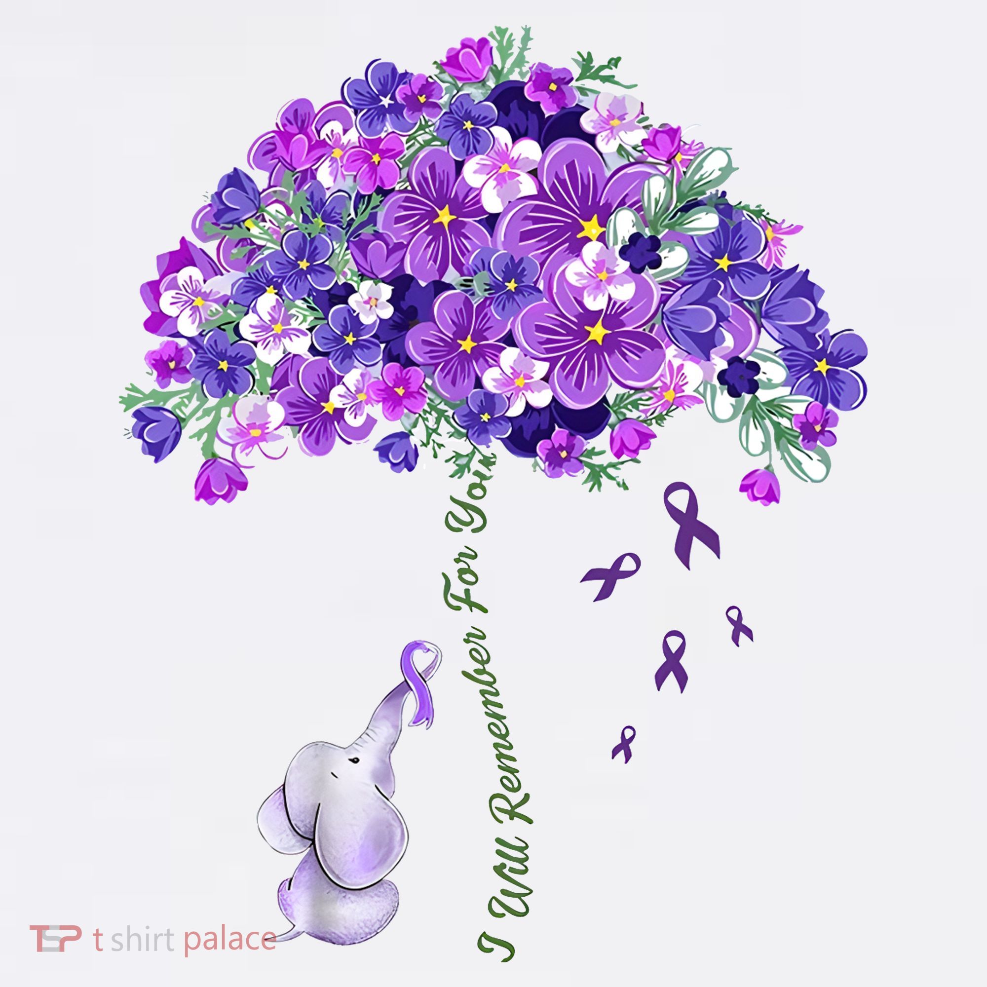 Elephant Alzheimers Flower Family Support Women's Hoodie