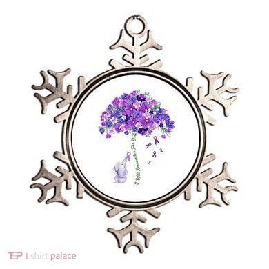 Elephant Alzheimers Flower Family Support Ornament