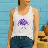 Elephant Alzheimers Flower Family Support Women's Tank Top thumb 2