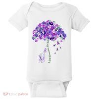 Elephant Alzheimers Flower Family Support Baby Bodysuit thumb 0