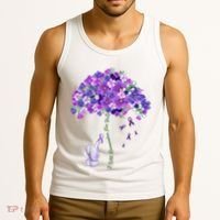Elephant Alzheimers Flower Family Support Tank Top thumb 3
