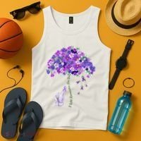 Elephant Alzheimers Flower Family Support Tank Top thumb 4