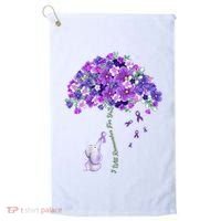 Elephant Alzheimers Flower Family Support Golf Towel thumb 0