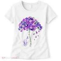 Elephant Alzheimers Flower Family Support Women's T-Shirt thumb 0