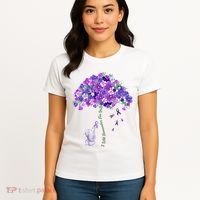 Elephant Alzheimers Flower Family Support Women's T-Shirt thumb 4
