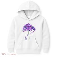 Elephant Alzheimers Flower Family Support Kids Hoodie thumb 0