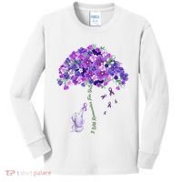 Elephant Alzheimers Flower Family Support Kids Long Sleeve Shirt thumb 0
