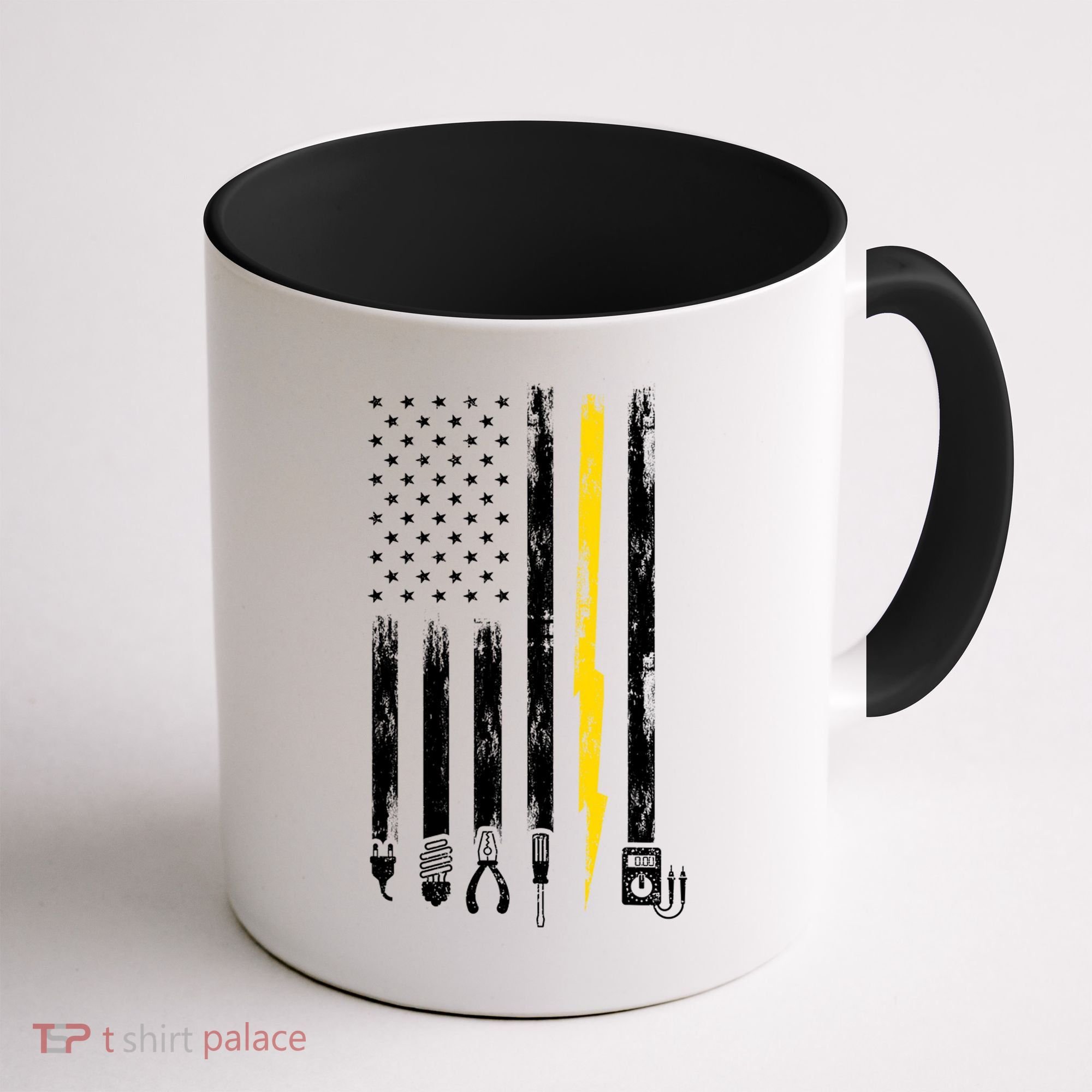 Electrician American Flag USA Coffee Mug