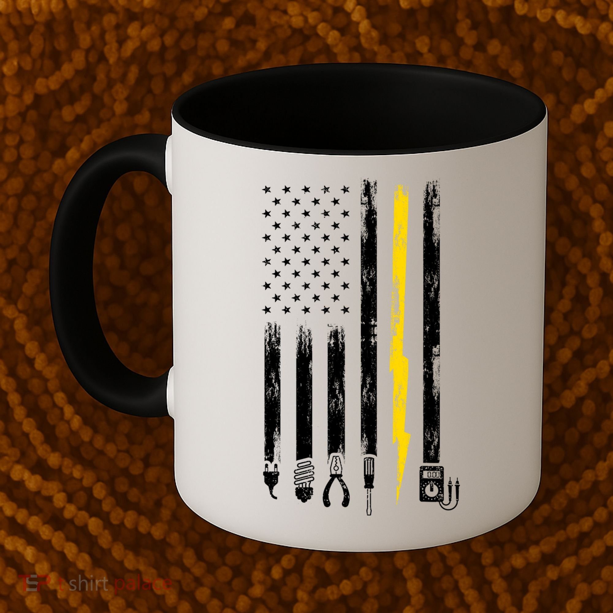 Electrician American Flag USA Coffee Mug