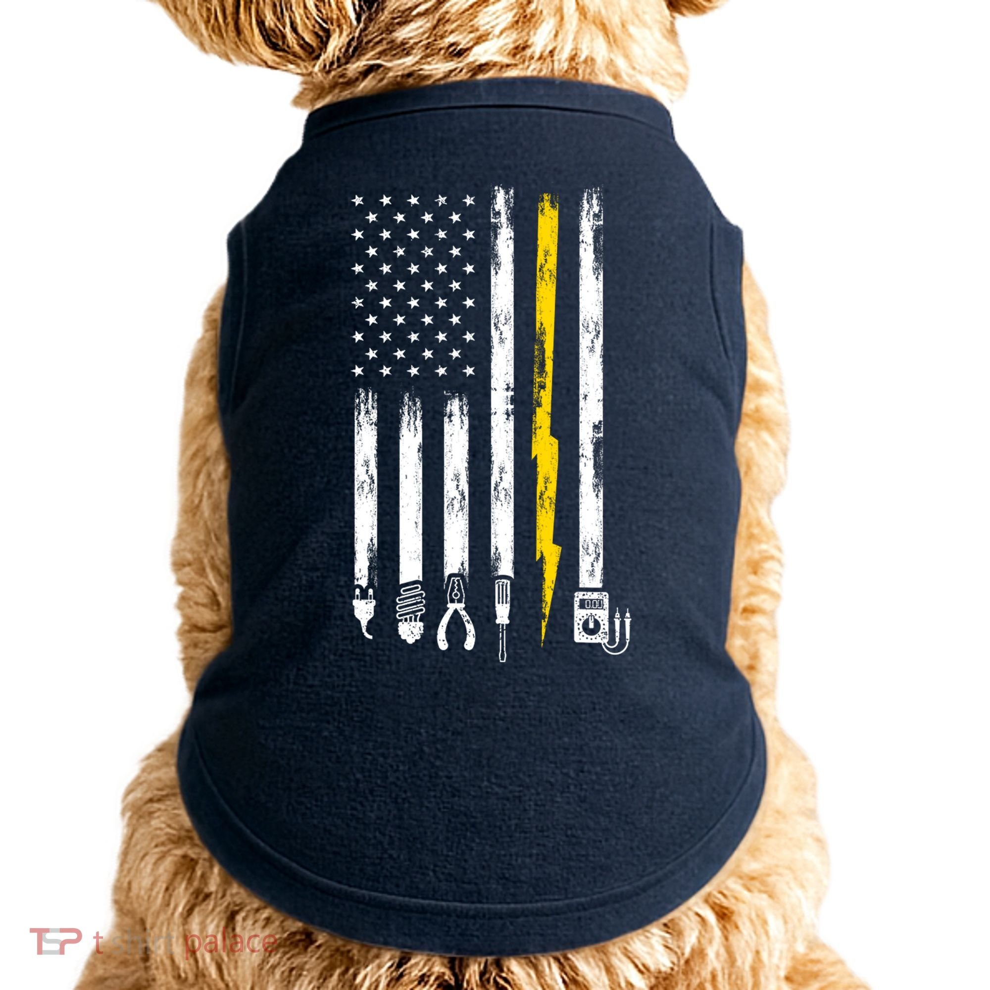 Electrician American Flag USA Doggie Tank