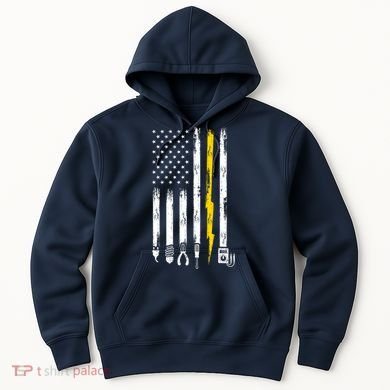 Electrician American Flag USA Hoodie