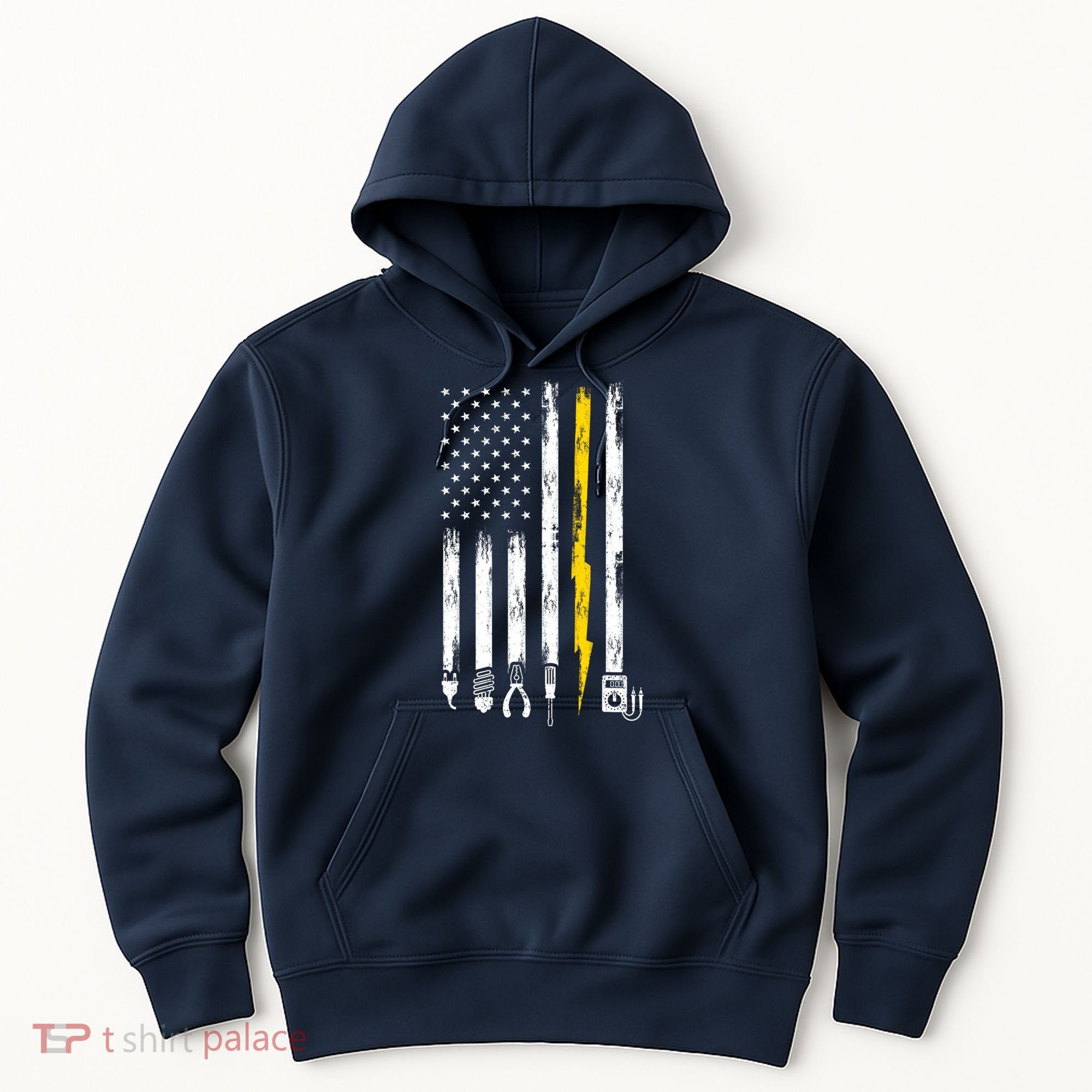 Electrician American Flag USA Hoodie