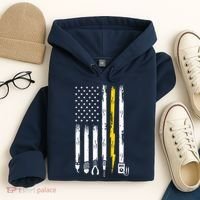 Electrician American Flag USA Hoodie thumb 4