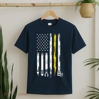 Electrician American Flag USA T-Shirt thumb 2