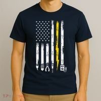 Electrician American Flag USA T-Shirt thumb 3