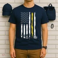 Electrician American Flag USA T-Shirt thumb 6
