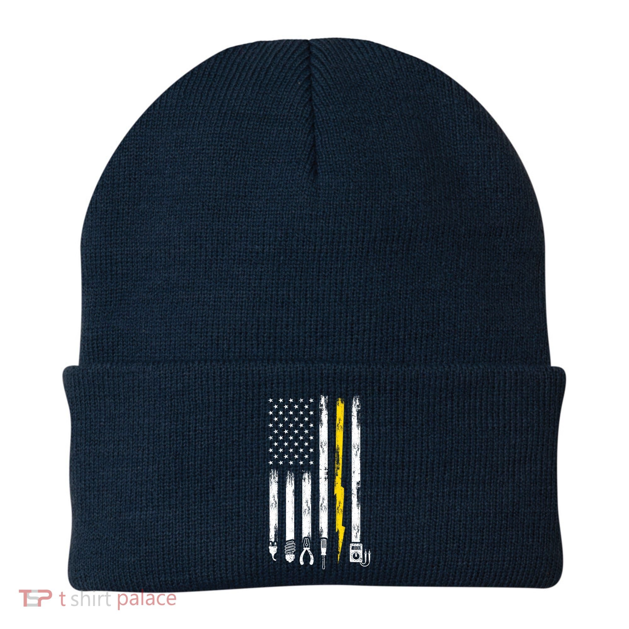 Electrician American Flag USA Beanie