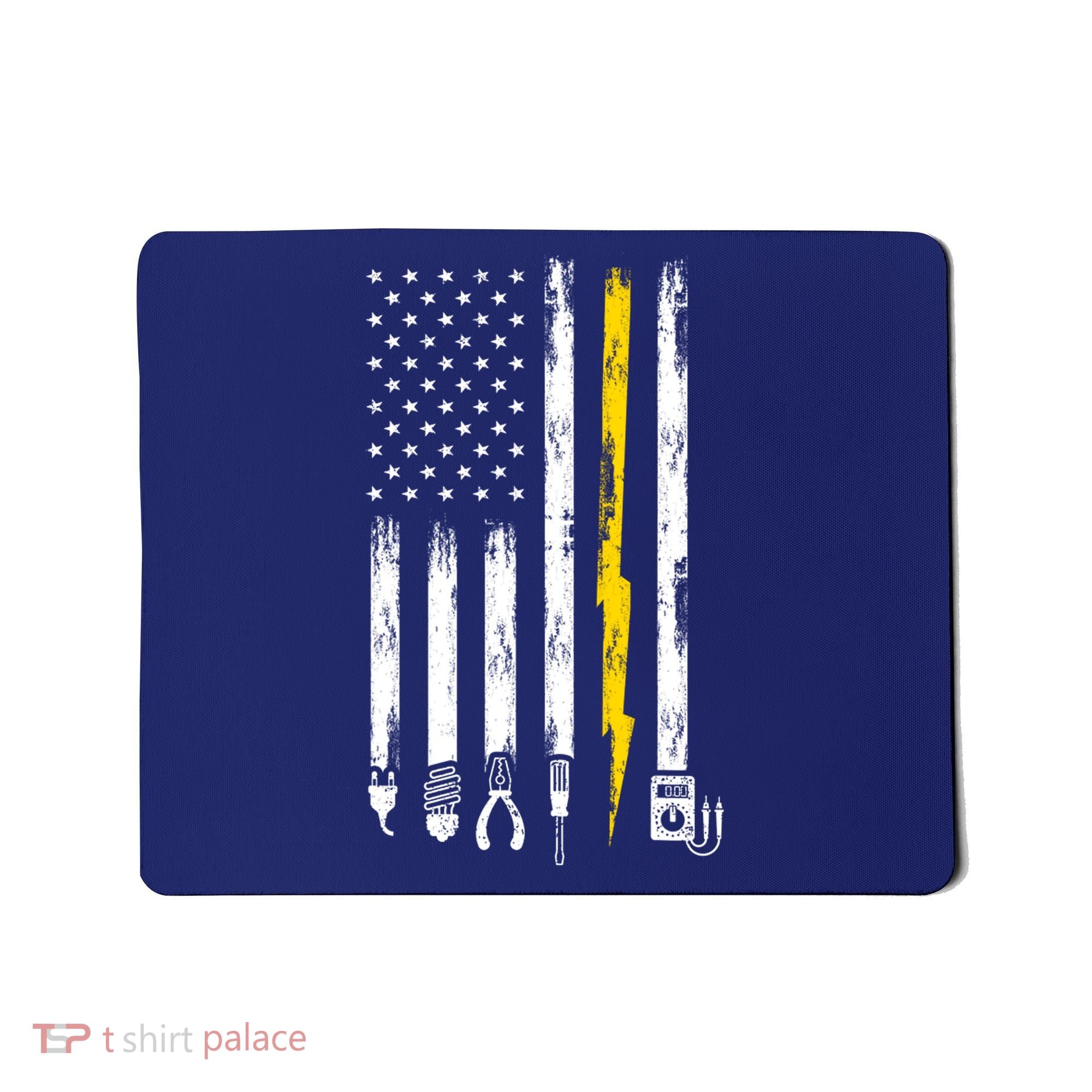 Electrician American Flag USA Mousepad