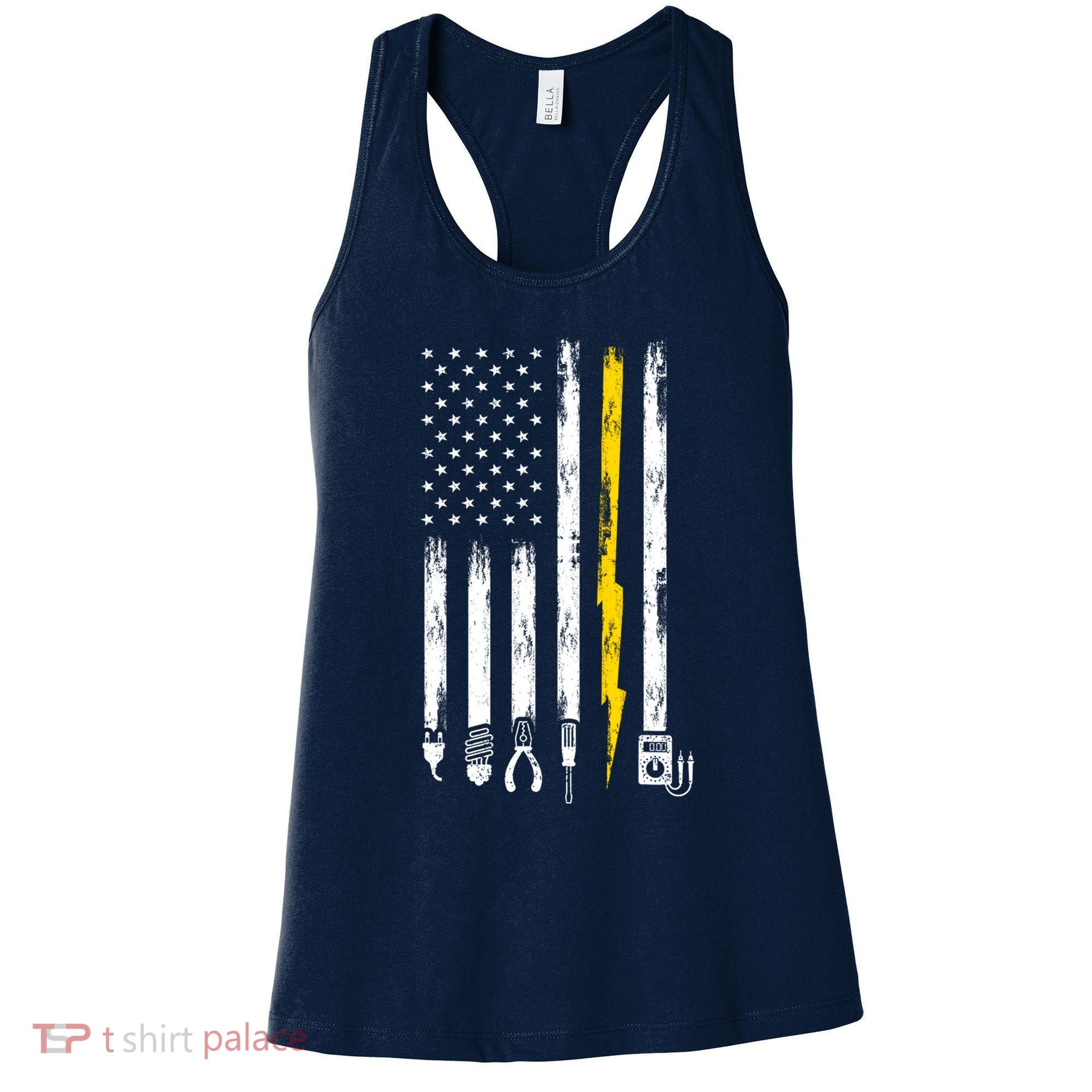 Electrician American Flag USA Women's Tank Top