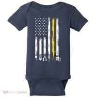Electrician American Flag USA Baby Bodysuit thumb 0