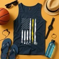 Electrician American Flag USA Tank Top thumb 4