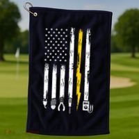 Electrician American Flag USA Golf Towel thumb 1