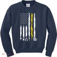 Electrician American Flag USA Kids Sweatshirt thumb 0