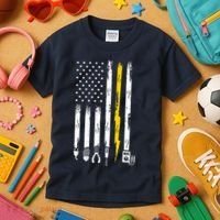 Electrician American Flag USA Kids T-Shirt thumb 3