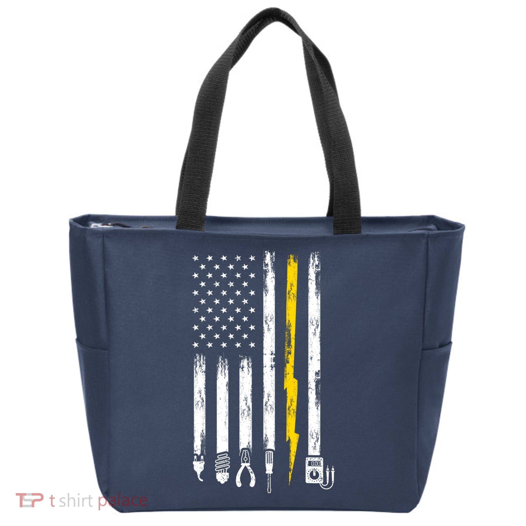 Electrician American Flag USA Tote Bag