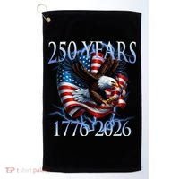 Eagle American Flag 250 Years 1776-2026 250th Birthday America Golf Towel thumb 0
