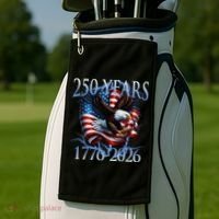 Eagle American Flag 250 Years 1776-2026 250th Birthday America Golf Towel thumb 2
