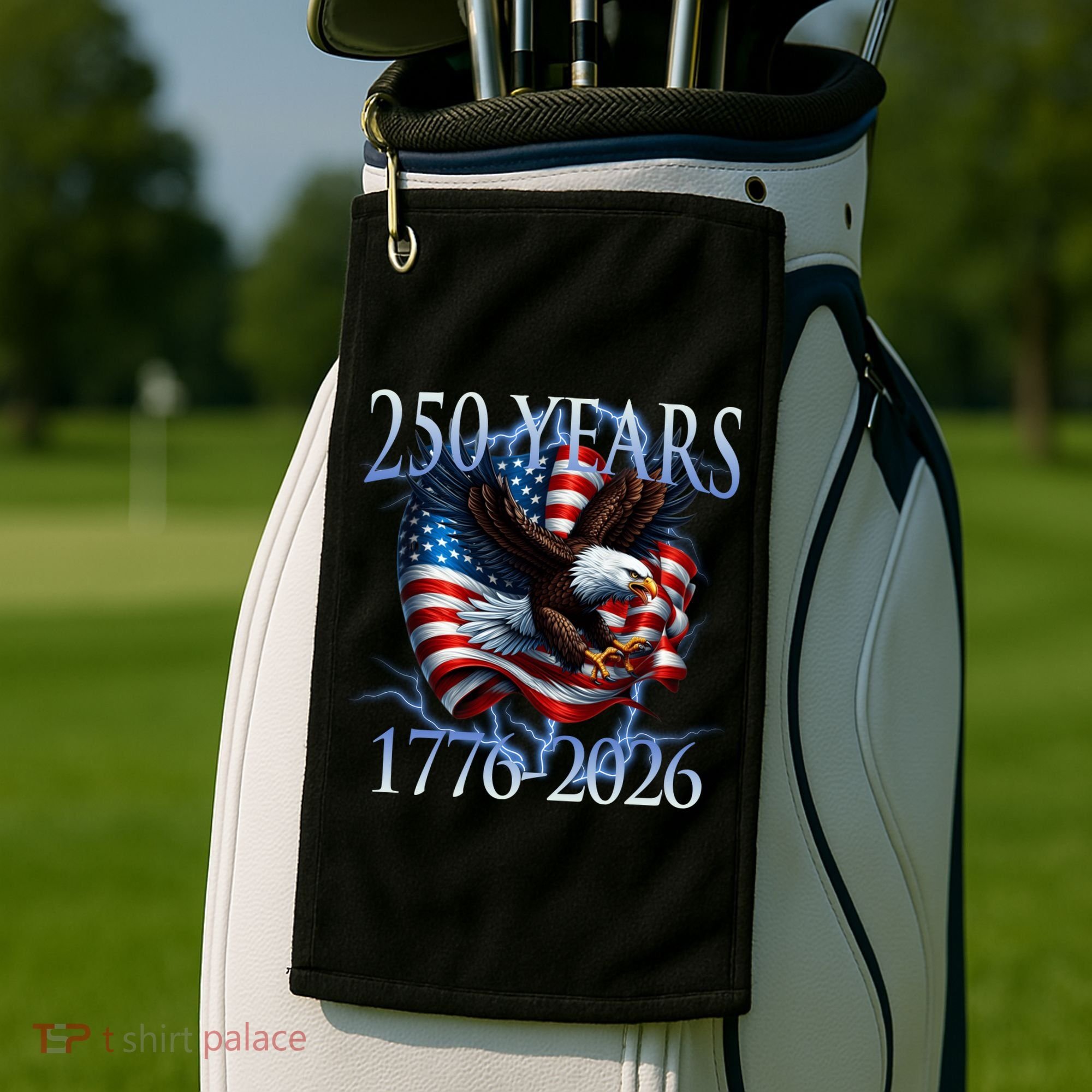 Eagle American Flag 250 Years 1776-2026 250th Birthday America Golf Towel