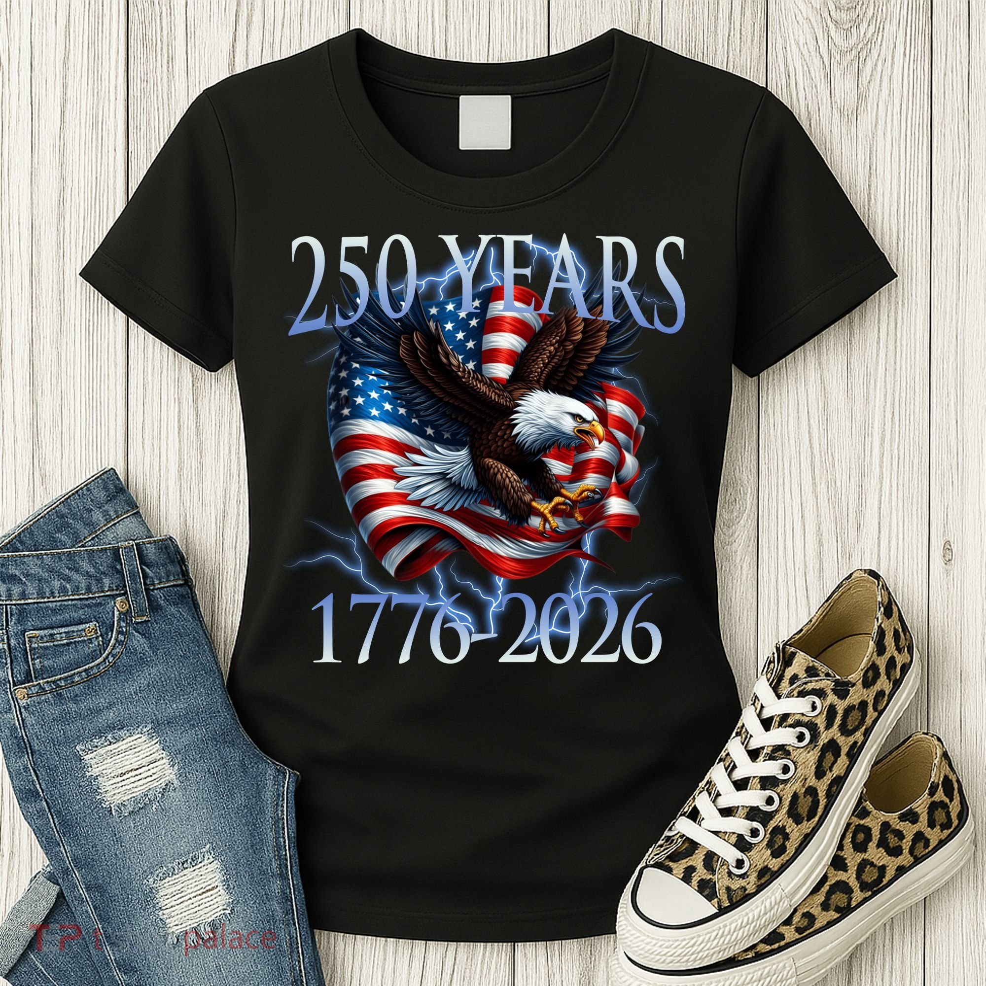 Eagle American Flag 250 Years 1776-2026 250th Birthday America Women's T-Shirt
