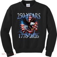Eagle American Flag 250 Years 1776-2026 250th Birthday America Kids Sweatshirt thumb 0