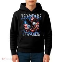 Eagle American Flag 250 Years 1776-2026 250th Birthday America Kids Hoodie thumb 4