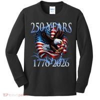 Eagle American Flag 250 Years 1776-2026 250th Birthday America Kids Long Sleeve Shirt thumb 0