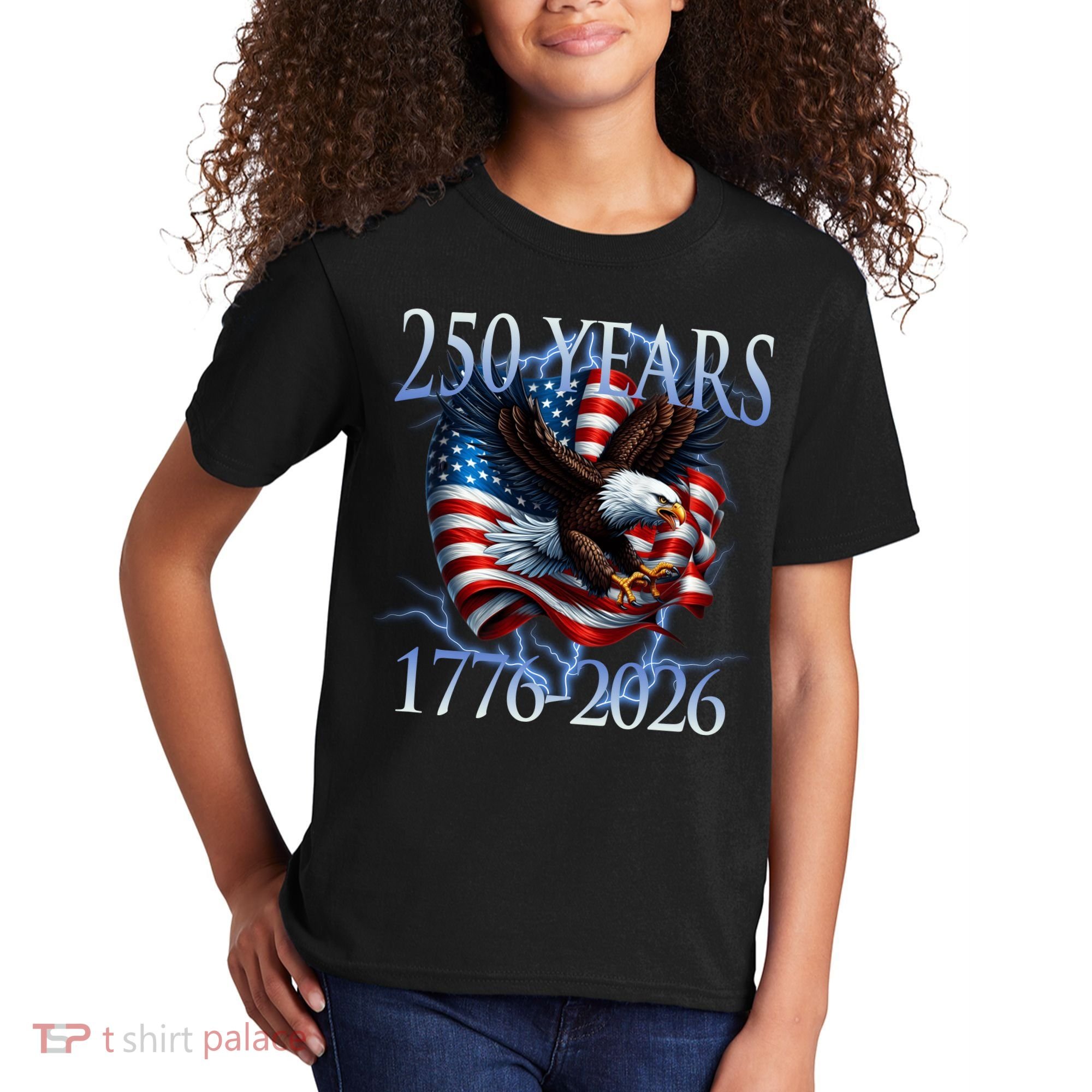 Eagle American Flag 250 Years 1776-2026 250th Birthday America Kids T-Shirt