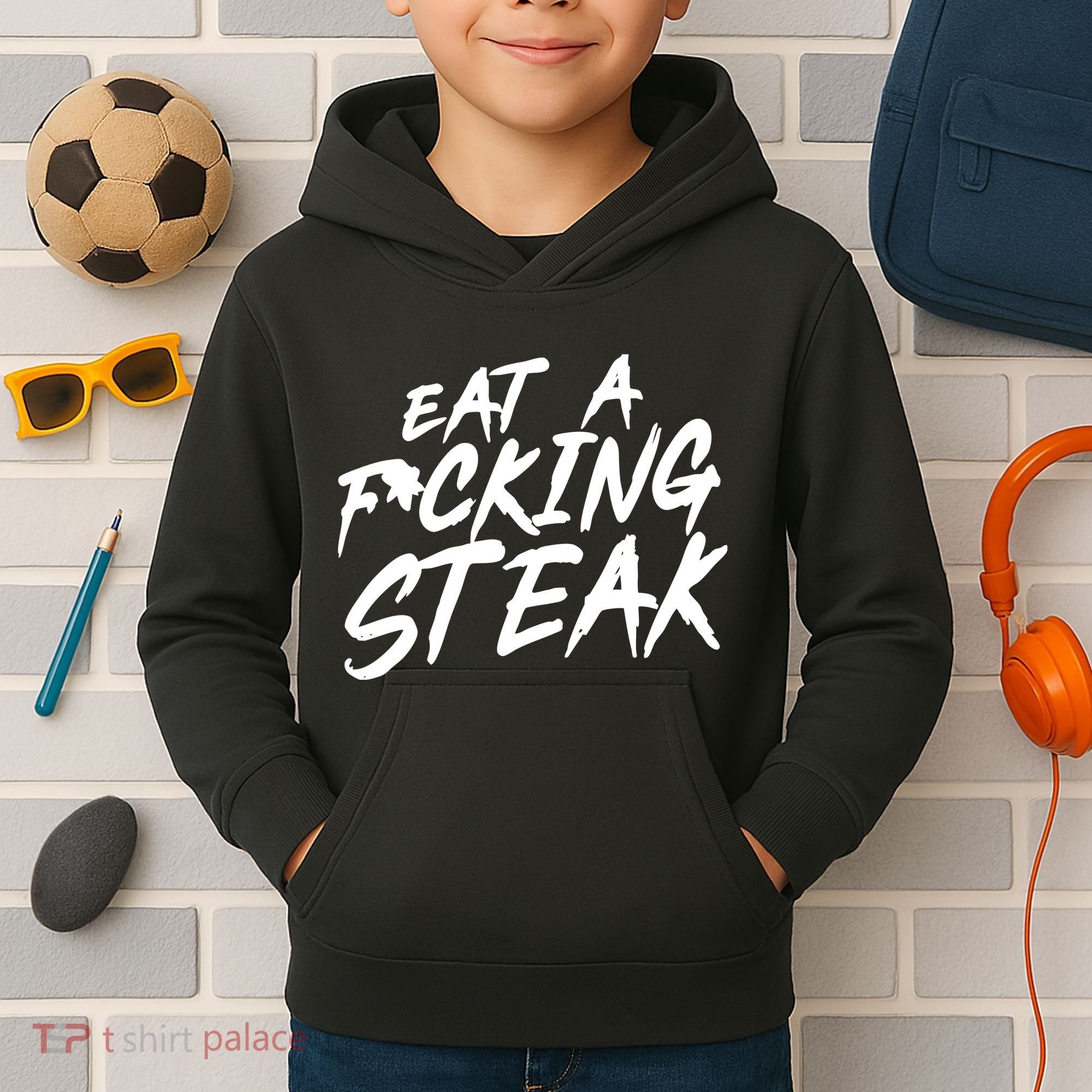 Eat A Fucking Steak Kids Hoodie