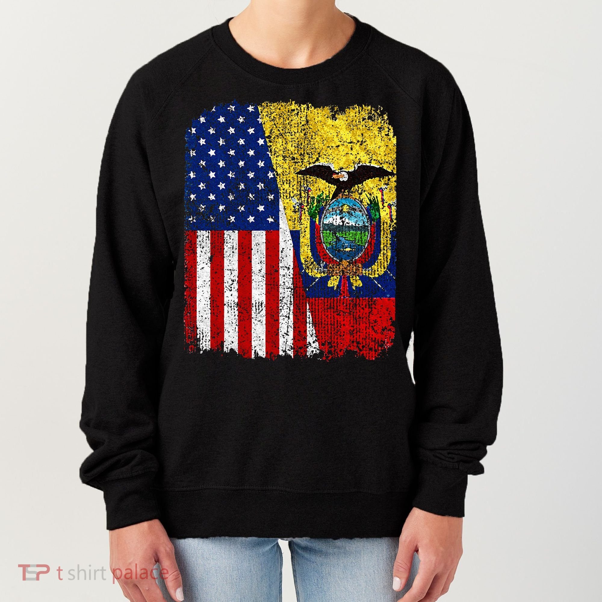 Ecuadorian American Flag Half USA Ecuador Root Proud Women's Sweatshirt