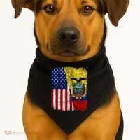 Ecuadorian American Flag Half USA Ecuador Root Proud USA-Made Doggie Bandana thumb 1