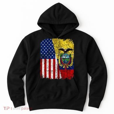 Ecuadorian American Flag Half USA Ecuador Root Proud Hoodie