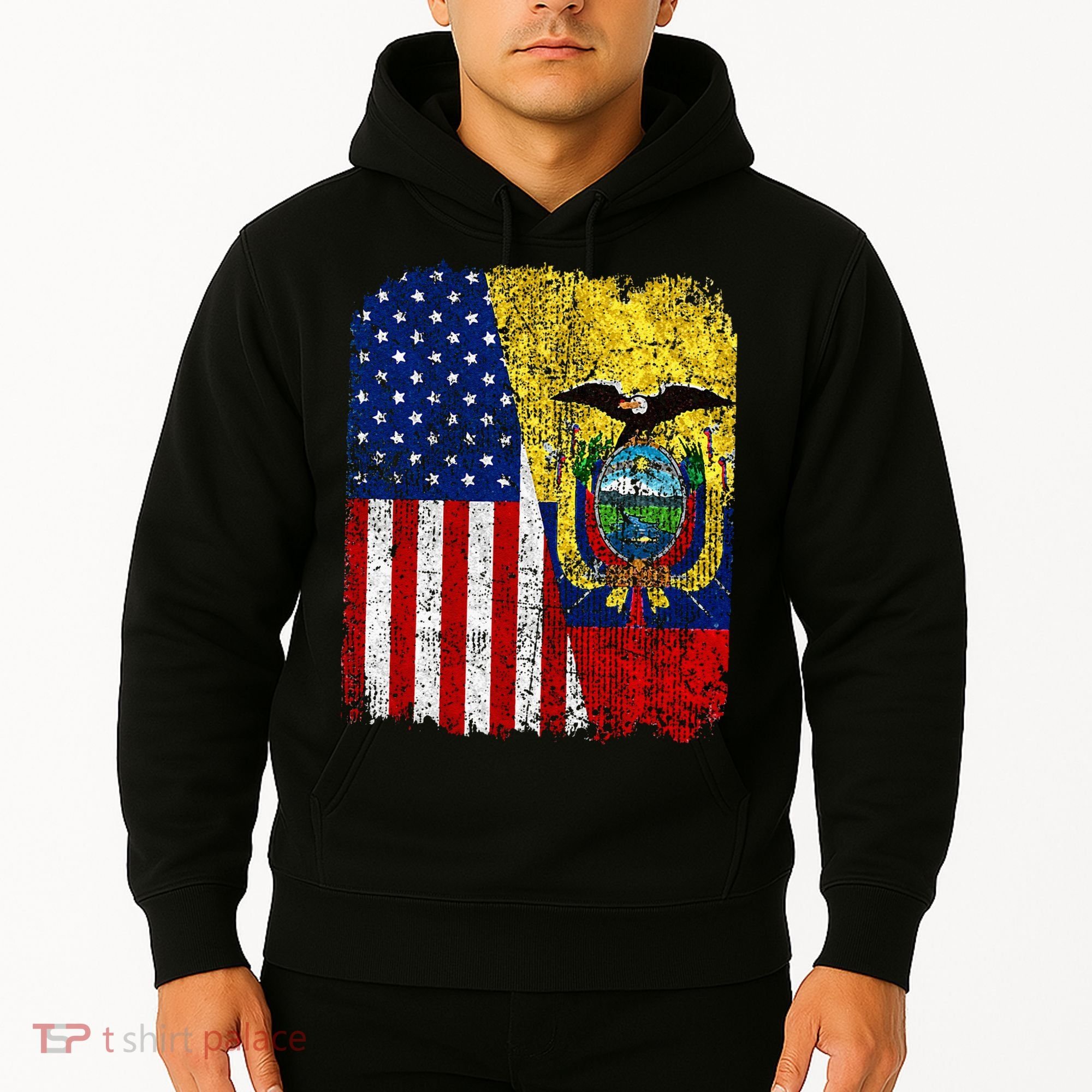 Ecuadorian American Flag Half USA Ecuador Root Proud Hoodie