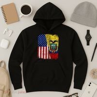 Ecuadorian American Flag Half USA Ecuador Root Proud Hoodie thumb 3
