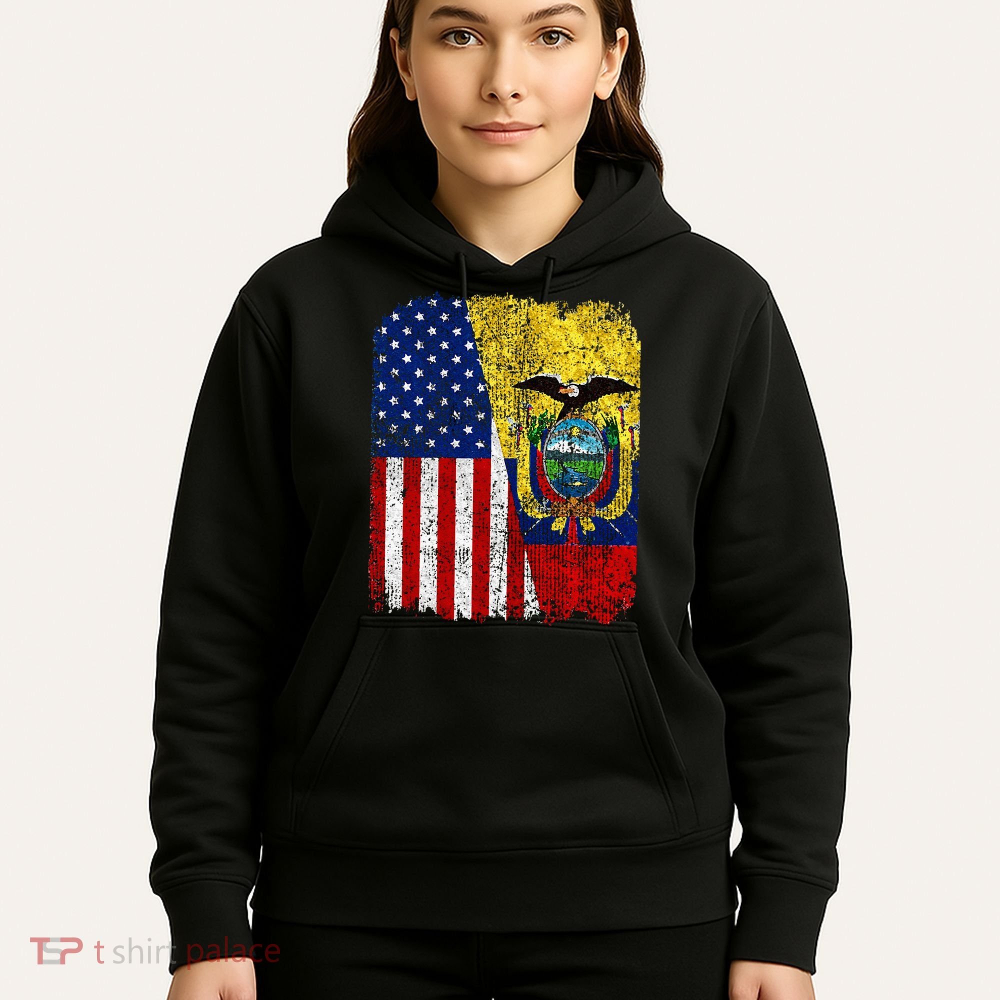 Ecuadorian American Flag Half USA Ecuador Root Proud Hoodie