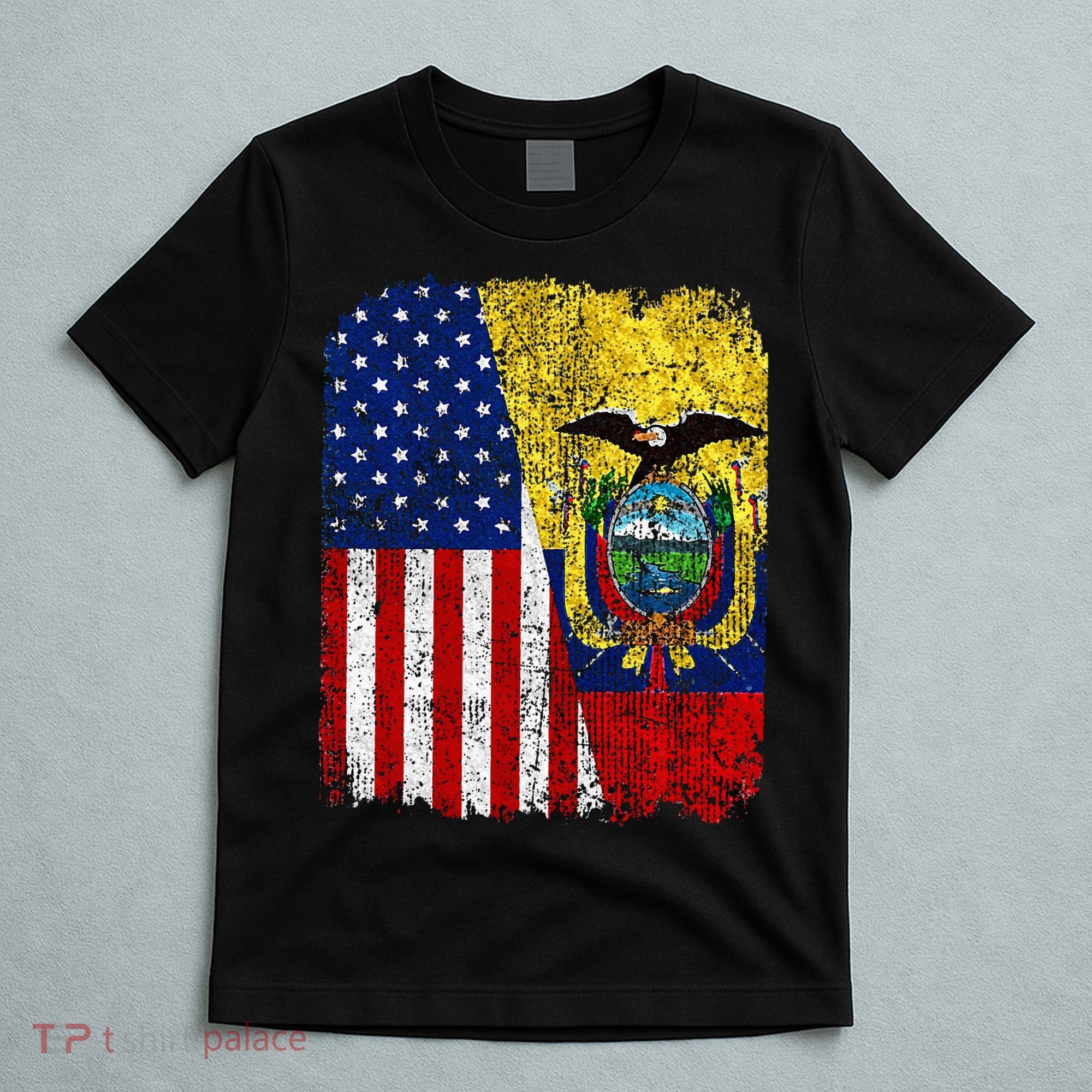 Ecuadorian American Flag Half USA Ecuador Root Proud T-Shirt