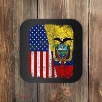 Ecuadorian American Flag Half USA Ecuador Root Proud Coaster thumb 0