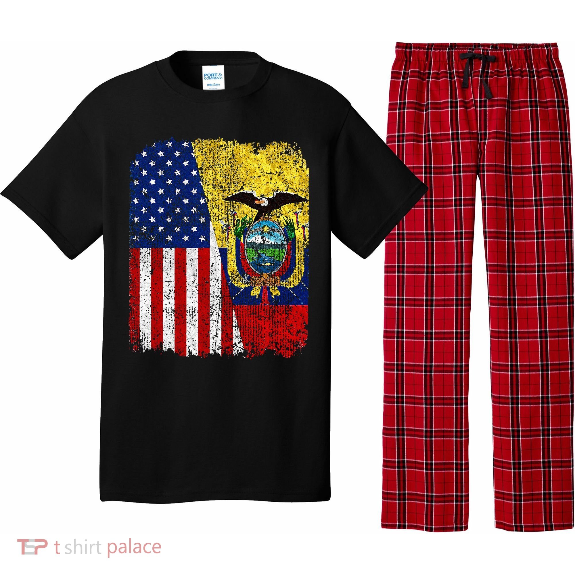 Ecuadorian American Flag Half USA Ecuador Root Proud Pajama Set